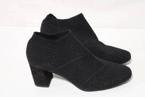 lot 411 image: IMP Stretch Womens Black Knit Heeled Ankle Boots - Size M