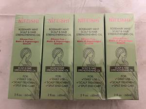 4 Bottles of Nifeishi Rosemary Mint Hair Strengthening Oil