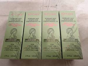 4 Bottles of Nifeishi Rosemary Mint Hair Strengthening Oil