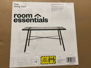 Room Essentails 6 Person Rectangle Glass Patio Table