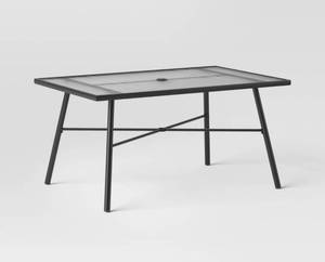 Room Essentails 6 Person Rectangle Glass Patio Table