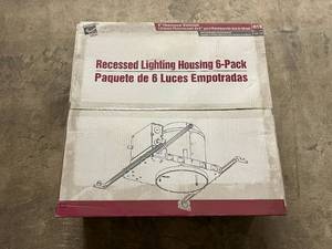 6 Pack of Commercial Electric Recessed Lighting Housing