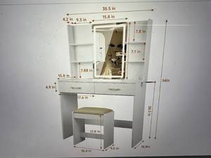 Qualikraft Vanity Desk - White