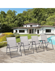 lot 248 image: 4-Pc. Folding Patio Dining Chair Set- Color as Pictured