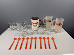 lot 13 image: Vintage A&W Restaurant Glassware and Spoons Collection