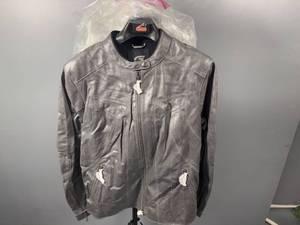 lot 19 image: Hein Gericke Womens La Jolla Leather Jacket Size 14 in Grey