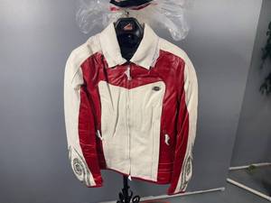 lot 22 image: Hein Gericke Womens Del Mar Leather Jacket Size 12 RedCream