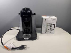 lot 24 image: Nespresso Breville Espresso Machine with Aeroccino Milk Frother