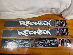 lot 91 image: Collection of 3 Windshield Decals - REDNECK and Harley-Davidson Designs