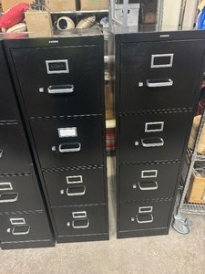 lot 5 image: Two Matching Hon Black File Cabinets