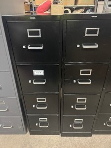 lot 6 image: Two Matching Hon Black File Cabinets