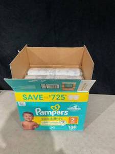 lot 356 image: Pampers Swaddlers Diapers, Size 2, 180 Count