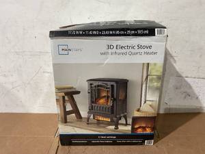 lot 234 image: Mainstays 2-Setting 3D Electric Stove Heater with Life-like Flame