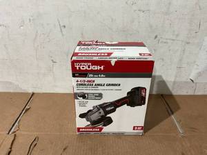 lot 240 image: Hyper Tough 20V Max Brushless 4.5 Cordless Angle Grinder with 4.0Ah Lithium-Ion Battery and Charger