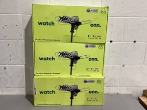 lot 492 image: LOT OF 3 onn. Outdoor Motorized Antenna up to 85 mile range