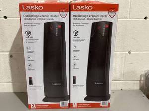 lot 504 image: LOT OF 2 Lasko Oscillating Ceramic Heater with Digital Controls and Remote