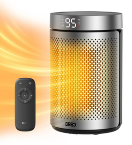 lot 111 image: LOT OF 2 DREO 10 Portable Space Heater with Remote, PTC Ceramic Electric Heater for Bedroom with Thermostat, 12h Timer, Safety Heater for Room