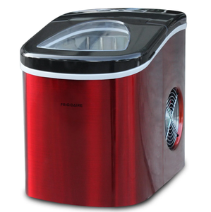 lot 369 image: Frigidaire 26 lb. Countertop Ice Maker EFIC117-SS, Red Stainless Steel