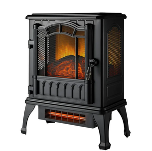 lot 231 image: Mainstays Black 2-Heat Settings 3D Eletric Stove with Infrared Quartz Heater