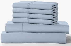 lot 380 image: Color Sense Queen Sky Way 1200 Thread Count Cotton Blend 6 Piece Sheet Set