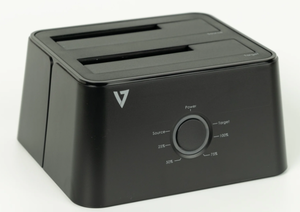 lot 488 image: V7 Black USB 3.0 Dual Bay HDD SDD Docking Station