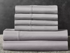 lot 621 image: Members Mark King Zinc 700 Thread Count Striped Egyptian Cotton Hotel Premier Collection Sheet Set