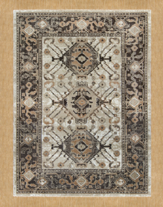lot 634 image: Mainstays Neutral Medallion Persian, Faux Layered, Indoor Area Rug