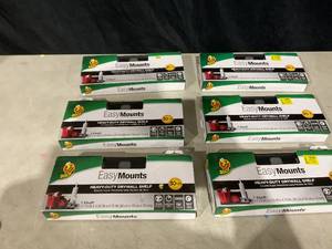 lot 401 image: LOT OF 6 Duck Brand Easy Mounts Heavy Duty Drywall Shelf