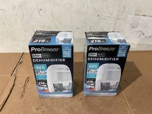 lot 242 image: LOT OF 2 Pro Breeze Mini Portable Dehumidifier, 17oz Ultra Quiet Compact Peltier Dehumidifier, 215 Sqft