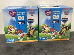 lot 659 image: LOT OF 2 Parents Choice Paw Patrol Training Pants, 4T5T, 70 Count