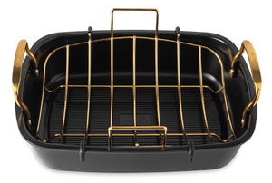 lot 138 image: Thyme & Table 17 Carbon Steel Non-Stick Roasting Pan with Rack