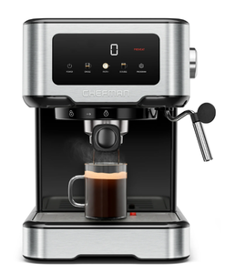 lot 190 image: Chefman CraftBrew 15-Bar Espresso Machine w Steam Wand and Touch Controls  Stainless Steel