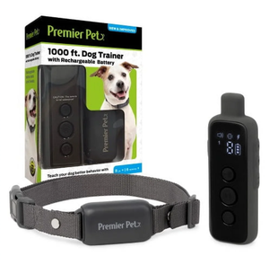 lot 251 image: Premier Pet 1000 Ft Dog Trainer with Rechargeable Battery - Corrects Unwanted Behaviors
