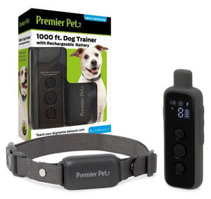 lot 252 image: Premier Pet 1000 Ft Dog Trainer with Rechargeable Battery - Corrects Unwanted Behaviors