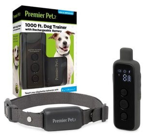 lot 253 image: Premier Pet 1000 Ft Dog Trainer with Rechargeable Battery - Corrects Unwanted Behaviors
