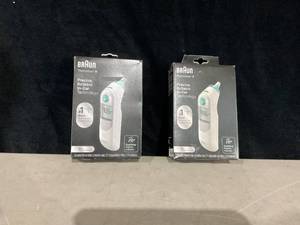 lot 407 image: LOT OF 2 Braun ThermoScan 5 Digital Ear Thermometer for Infants, Children and Adults