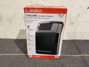 lot 54 image: Lasko 1500W Cyclonic Ceramic Console Electric Space Heater with Timer