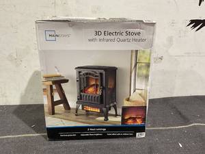 lot 58 image: Mainstays 2-Setting 3D Electric Stove Heater with Life-like Flame