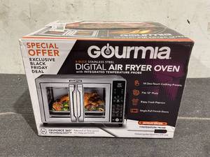 lot 66 image: Gourmia 1700W 6-Slice Digital Toaster Oven Air Fryer With 19 One-Touch Presets, Stainless Steel