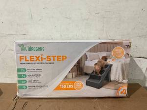 lot 292 image: Tail Waggers Dog Stairs Flexi-Step, Foldable Dog Steps with 4-Step Design and Non-Slip Treads