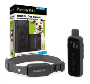 lot 286 image: Premier Pet 1000 Ft Dog Trainer with Rechargeable Battery - Corrects Unwanted Behaviors