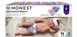 lot 585 image: The Honest Company, Clean Conscious Diapers, Size 3, 96 Count Large Box