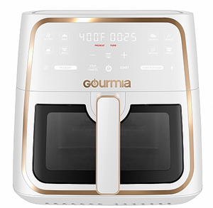 lot 62 image: Gourmia 8-Quart Digital Window Air Fryer with 8 One-Touch Cooking Functions - White