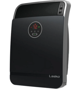 lot 64 image: Lasko 18 1500W Whole Room Ceramic Console Space Heater with Remote, Black