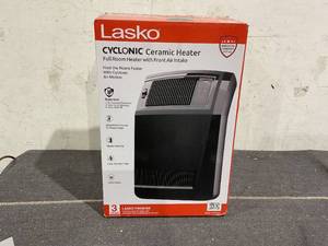lot 84 image: Lasko 1500W Cyclonic Ceramic Console Electric Space Heater with Timer