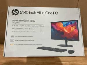 lot 94 image: HP All-in-One Desktop w 22 Monitor, Pentium J5040, 8GB, 128GB SSD, Black, 22-dg0013w