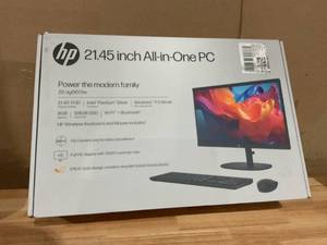 lot 95 image: HP All-in-One Desktop w 22 Monitor, Pentium J5040, 8GB, 128GB SSD, Black, 22-dg0013w