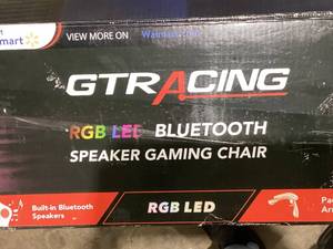 lot 671 image: GTRacing Gaming Chair with Bluetooth Speakers Music Office Chair with Footrest PU Leather Recliner