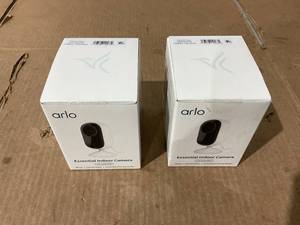 lot 333 image: LOT OF 2 Arlo Essential Indoor Camera HD (2nd Gen) - Wired Security Camera with Privacy Shield