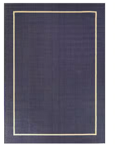 lot 469 image: Navy 6 ft. x 9 ft. Border IndoorOutdoor Area Rug